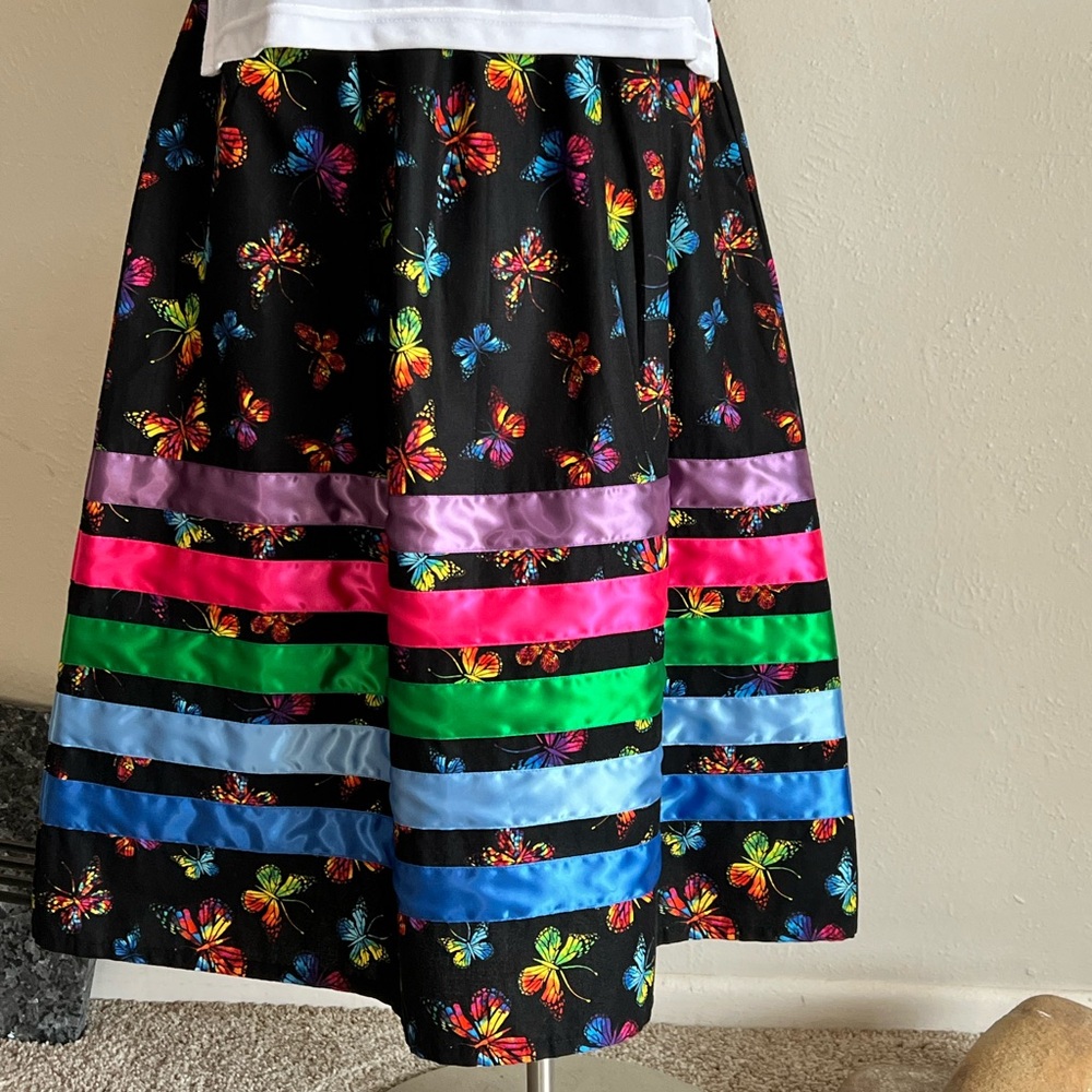 Colorful Striped Women's Ribbon Skirt - Picture 2 of 4